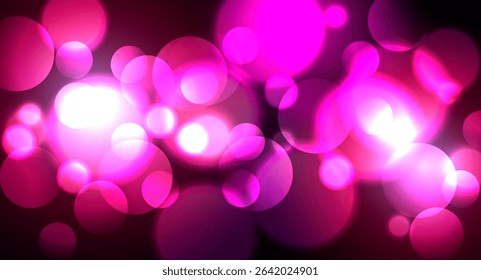 Abstract. bokeh blur light on pink and black background. vector.