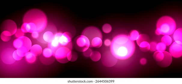 Abstract. bokeh blur light on pink and black background. vector.