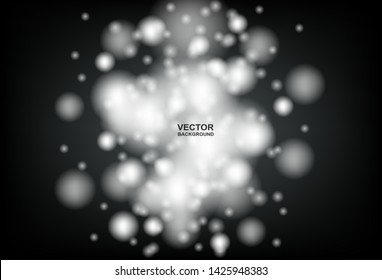 Abstract. bokeh blur night light on black background. vector.