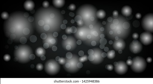 Abstract. bokeh blur night light on black background. vector.