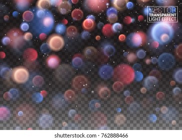 Abstract Bokeh Blurred Light Element that Can be Used for Cover Decoration. Vector illustration Transparent Background.