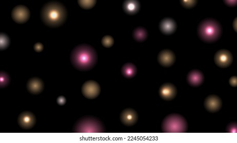 Abstract bokeh blurry light dot on black background. Vector graphic illustrator.