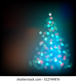 Abstract bokeh Christmas tree background