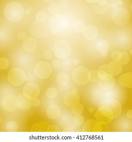 Abstract bokeh circles design on yellow background