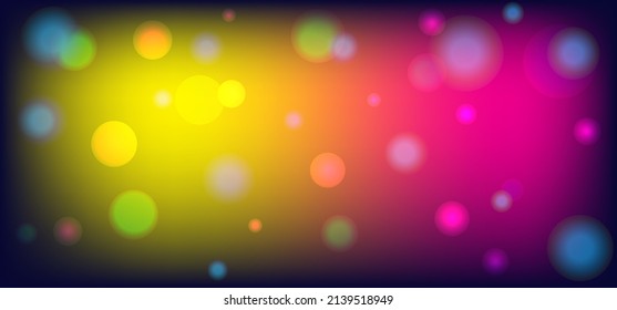 Abstract bokeh colorful light gradient pattern on background.  Vector graphic illustrator.