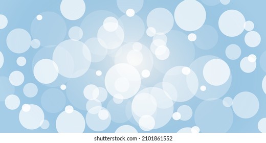 Abstract Bokeh defocused light background. Blurry effect blue backdrop. Vector illustration. 