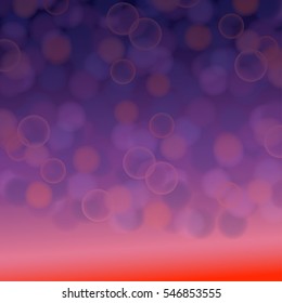 Abstract bokeh effect background with purple and red gradient
