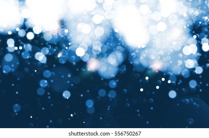 Abstract Bokeh effect blue background. Vector illustration.