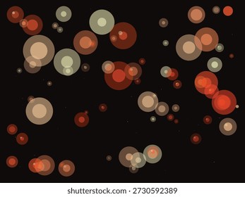 Abstract bokeh effect with glowing circles in shades of red, orange, and gray on a dark background, evoking a futuristic and dynamic mood with soft lighting effects and a modern digital aesthetic