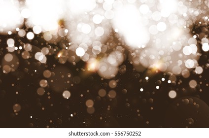 Abstract Bokeh effect gold background. Vector illustration.