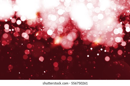 Abstract Bokeh effect red background. Vector illustration.