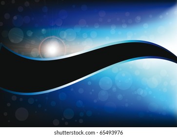abstract bokeh green and yellow background with space motive with wave