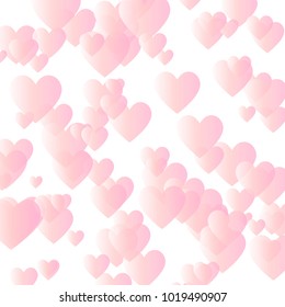 Abstract Bokeh Heart Background. Valentine's Day & Wedding. Vector