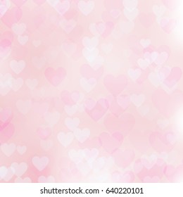 Abstract Bokeh Heart Light Background. Vector