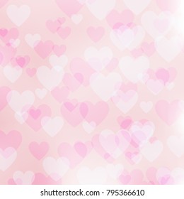 Abstract Bokeh Heart Light Background. Vector