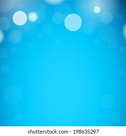 abstract bokeh and lens flare pattern on blue sky background (vector) 