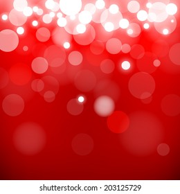abstract bokeh and lens flare pattern on red background(vector)