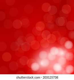 abstract bokeh and lens flare pattern on red background(vector)