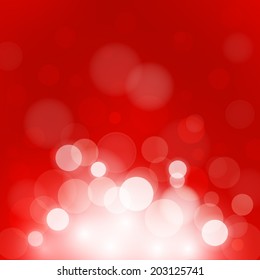 abstract bokeh and lens flare pattern on red background(vector)