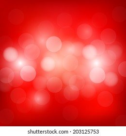 abstract bokeh and lens flare pattern on red background(vector)