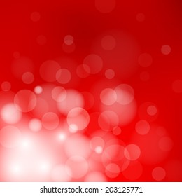 abstract bokeh and lens flare pattern on red background(vector)