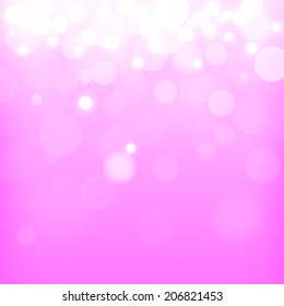 abstract bokeh and lens flare pattern on pink background(vector)