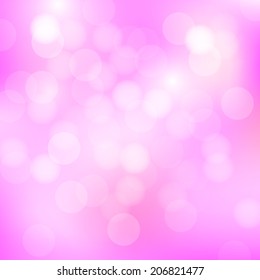 abstract bokeh and lens flare pattern on pink background(vector)