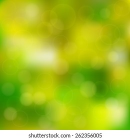 abstract bokeh and lens flare pattern on natural green background (vector)