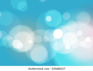 Abstract Bokeh Light Blue Background, Vector Illustration