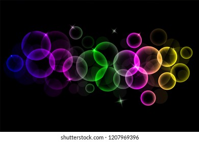 Abstract bokeh light bubble colorful background.