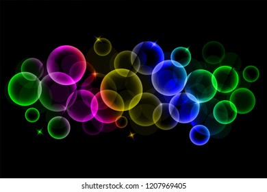 Abstract bokeh light bubble colorful background.