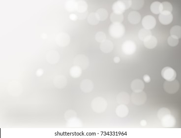 Abstract Bokeh light Grayscale background - Vector background Illustration