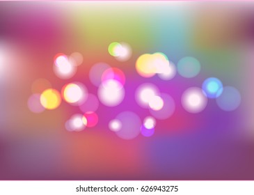 Abstract Bokeh Light Night Background, Vector Illustration.