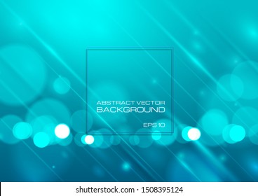 Abstract bokeh light on blue background. Vector Eps10