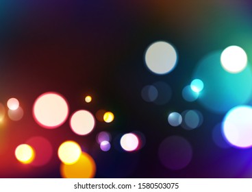 Abstract bokeh light on blurred colors background. Vector Eps10