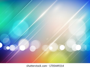 Abstract bokeh light on blurred colors background. Vector Eps10