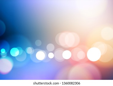 Abstract bokeh light on colors background. Vector Eps10