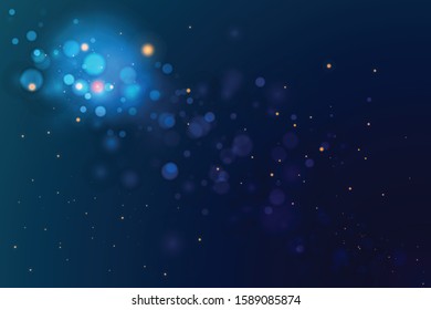 abstract bokeh light on dark blue for 
celebrationChristmas and New Year holidaysbackground