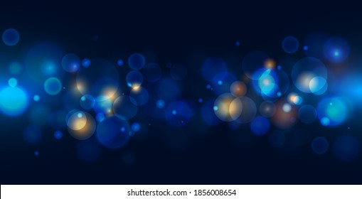 Resumen de la luz de bokeh sobre el fondo azul oscuro. 