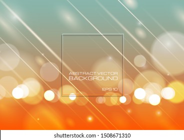 Abstract bokeh light on gradient background. Vector Eps10
