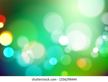 Abstract bokeh light on green background. Vector Eps10