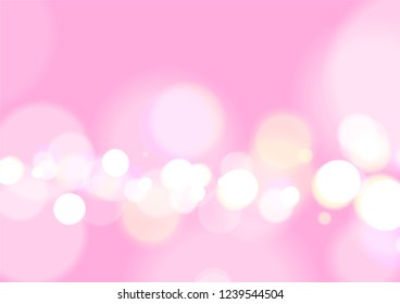 Abstract Bokeh Light on Pink Background, Vector