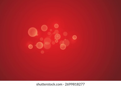 Abstractas luz bokeh sobre fondo rojo. Fondo festivo. para el Anuncio, Plantilla del Diseño web, tarjeta del volante, tarjeta de felicitación, calendario del fondo