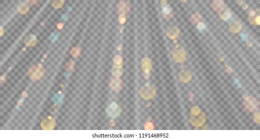 Abstract bokeh light transparent background. Vector Soft lights illustration