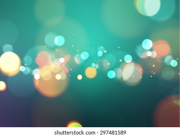 Abstrato Bokeh Light Vintage Fundo, Ilustração Vector