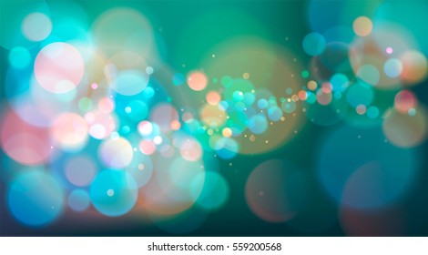 Abstract Bokeh Light Vintage Background, Vector Illustration 