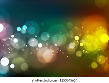 Abstract bokeh lights Background, Vector Illustration
