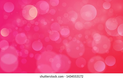 Abstract bokeh lights effect with pink red background, bokeh texture, bokeh background, vector illustration for graphic design