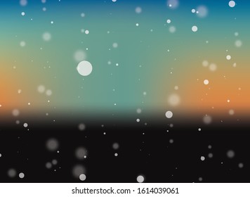 Abstract Bokeh Lights With Green Blue Light Background, vector eps