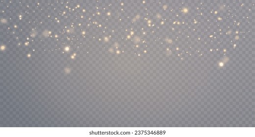 Resumen de las luces de bokeh aisladas en un fondo transparente para las ilustraciones de Navidad y Año Nuevo. Vector